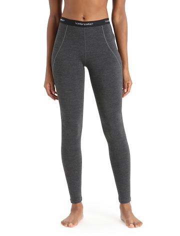 Women's Icebreaker BodyfitZone™ Merino 260 Zone Thermal Leggings Base Layers Jet Heather / Black | CA 1039JPQJ